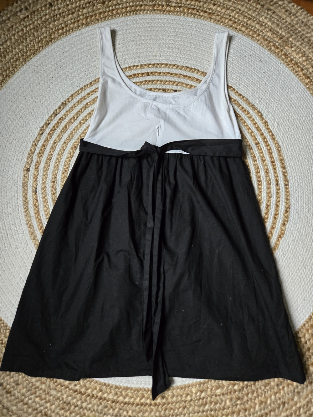 Vintage Y2k Ardene Black & White Mini Dress Graphic Bust Minimalist Color Block - Picture 5 of 14